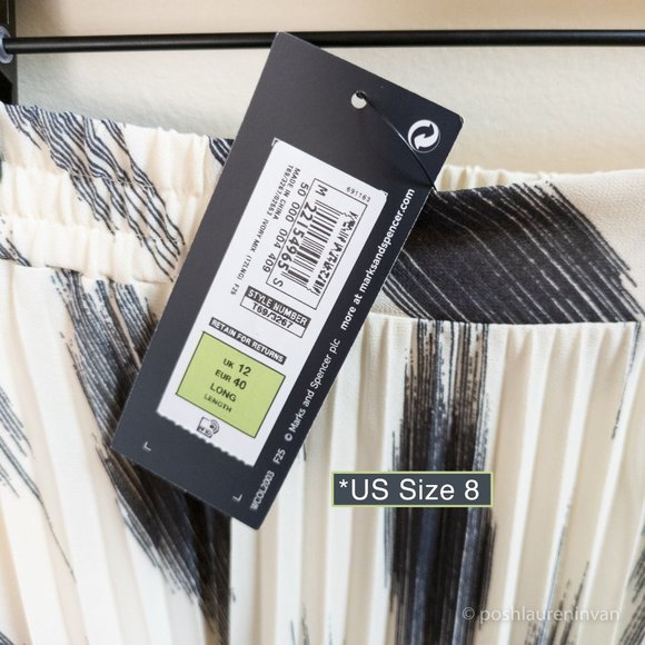 M&S Collection Printed Pleated Maxi Skirt  *NWT* – Size US 8 Tall - Picture 12 of 16